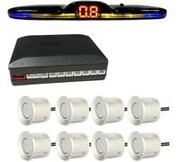 Radar recul Voiture Kit capteurs stationnement Radar Multiple rétro-éclairage système d'affichage LED Park tronic moniteur sauvegarde Assistant détection Aide Au Stationnement(Gold,4 sensors)