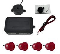 Radar Recul Voiture Kit De Capteurs De Stationnement Universels 12V 22mm 4 Avertisseurs Sonores Radar De Recul Système De Contrôle De Distance De Stationnement(Red)