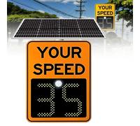 Radars solaires, panneaux de limitation de vitesse à LED numériques à énergie solaire, limitation de vitesse réglable, affichage LED de la vitesse dans les quartiers,20''×27''-Orange
