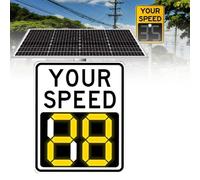 Radars solaires, panneaux de limitation de vitesse à LED numériques à énergie solaire, limitation de vitesse réglable, affichage LED de la vitesse dans les quartiers,24''×35‘’-Orange