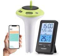 Raddy PT-5 Wi-Fi Thermomètre Piscine, Capteur flottant sans fil, console intérieure, intelligent surveillance à distance par App, IPX8, rechargeable par USB-C & solaire, pour piscine, jacuzzi, étang