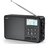 Raddy RF206 Radio Portable à Ondes Courtes Radio Numérique, Récepteur AM/FM, Haut-Parleur 8W, écran LCD, Prise en Charge de la Lecture BT/Carte TF/USB, Radio alimentée par des Piles AC/AA, Maison