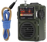 Raddy Rf750 Portable À Ondes Courtes Petite Radio Am/Fm/On Radio Numérique Rétro Rechargeable, Fonctionnant Sur Piles Avec Bt, Lecteur De Musique Sur Carte Tf, 6 Modes Eq, Antenne Externe