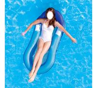 Radeau flottant unique pour la piscine Chaise flottante Jouet aquatique pour hommes femmesBleu