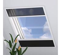 Radeco® Moustiquaire Fenetre de Toit Basculante 80 x 120 cm (LxH), Plissée Duo Translucide et Occultante, Noir, Store Fenetre de Toit, Moustiquaire Fenêtre de Toit, Réductible