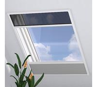 Radeco® Moustiquaire Fenetre de Toit Basculante 80 x 120 cm (LxH), Plissée Duo Translucide et Occultante, Gris, Store Fenetre de Toit, Moustiquaire Fenêtre de Toit, Réductible