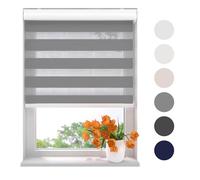 Radeco® Store Enrouleur Jour Nuit 105 x 175 cm (LxH) Gris, translucide ou Transparent, Largeur de 40 à 220 cm, sans perçage Possible, Store, Store Jour Nuit, Stores intérieurs