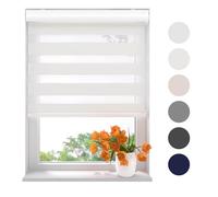 Radeco® Store Enrouleur Jour Nuit 200 x 240 cm (LxH) Blanc Neige, translucide ou Transparent, Largeur de 40 à 220 cm, sans perçage Possible, Store, Store Jour Nuit, Stores intérieurs