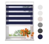 Radeco® Store Enrouleur Jour Nuit 50 x 175 cm (LxH) Bleu, translucide ou Transparent, Largeur de 40 à 220 cm, sans perçage Possible, Store, Store Jour Nuit, Stores intérieurs