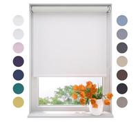 Radeco® Store Enrouleur Occultant Blanc Neige - 140 x 190 cm, Tailles de 40 à 240 cm, Montage Intérieur et Extérieur, Protection Intimité, Manuel, Polyester