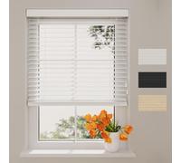 Radeco® Store vénitien en Bois Blanc 140 x 130 cm (LxH), lamelles de 50 mm en Bois de Paulownia, largeurs Disponibles de 50 à 250 cm, Store intérieur, Jalousie pour fenêtre