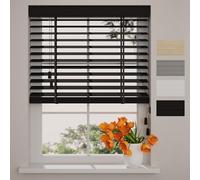 Radeco® Store vénitien en Bois de Bambou Easy - 50 mm - Noir - 120 x 175 cm