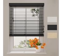 Radeco® Store vénitien en Bois Noir 200 x 175 cm (LxH), lamelles de 50 mm en Bois de Paulownia, largeurs Disponibles de 50 à 250 cm, Store intérieur, Jalousie pour fenêtre
