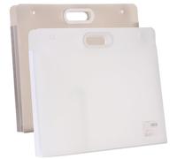 Radefasun Porte-documents en plastique avec poignées et bouton-pression - 33 x 27,9 cm - Étanche - Pour dessin, croquis, photographie, affiche, fichiers, documents (gris et blanc, A4)