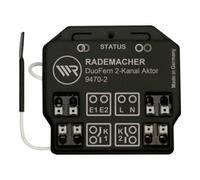 Actionneur de commutation Smart Home RADEMACHER Actionneur universel DuoFern bicanal 9470-2 p. 2 lumières et app. Électr. à ht puiss. de coup. jusqu'à 1500W, comp. avec HomePilot SmartHome, mont. dans boîte d’encastr.