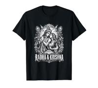 Radha et Krishna Love Beyond Worlds Divine T-Shirt Graphique avec Valeur