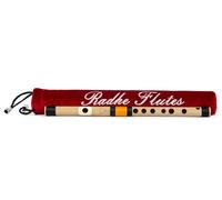 Radhe Flutes Bansuri en fibre de PVC | Octave B naturel supérieur pour gaucher | Flûte durable, lavable, résistante aux fissures avec plaque à lèvres | Comprend une couverture en velours et un tube en