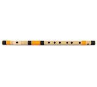 Radhe Flutes | D Bansuri naturel pour droitier | Noir et orange | accordé avec Tanpura A = 440 Hz | Flûte en PVC + cours d'hindi et de flûte anglaise