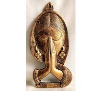 Radhna Welcome Namaste Lady Décoration murale en métal à suspendre - 14 x 2 x 28 cm - Style antique