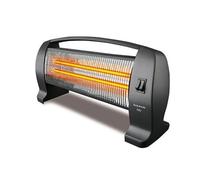 Taurus PR2 - Radiateur électrique quartz 1200W, Surface jusqu'à 12m2, 2 positions, 2 intensités de chaleur, Anti-bascule, Sécurité thermique, 2 résistances à Quartz, Design compact, Noir