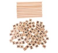 RadianceBiz 100 Pièces de Cubes En Bois Numérotés, Puzzles et Décorations Noirs, Parfaits pour Les Jeux de Société et Les Enfants. Idéal Comme Cadeau pour Toute L, 0-9 chiffres et symboles + support