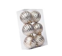 RadianceBiz 6 Pièces Boule de Noël Décoration Sapin Suspension Ornements PP Peinture à La Main Finition Élégante Convient pour Maison Fête Jardin, L'or Champenois