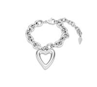 Radiant Chains and Hearts Bracelet Spécial Acier Argenté Taille Unique Réglable avec Fermoir Mousqueton Bijoux Femme
