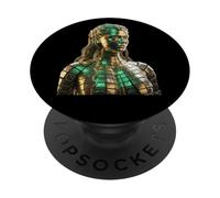 Radiant Golden Aphrodite - Mythologie Grecque Futuriste Cyber PopSockets PopGrip Adhésif