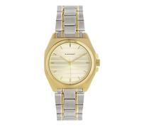 Radiant - Montre analogique à quartz pour femme, boîtier octogonal de 36,00 mm doré, cadran doré, bracelet en acier bicolore or avec fermeture déployante, pile incluse, étanche 3 ATM
