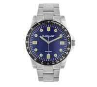 Radiant - Montre analogique à quartz pour homme, acier inoxydable, boîtier de 43 mm, bracelet en acier, pile incluse, couleur bleue et argentée, 5 ATM