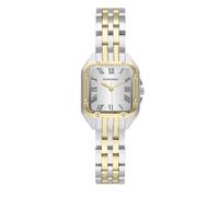 Radiant – Montre analogique femme, boîtier carré 24 mm doré, cadran argent/gris, bracelet acier doré