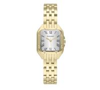 Radiant – Montre femme analogique, boîtier carré 24 mm doré, cadran argent, bracelet acier doré