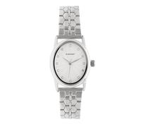 Radiant - Montre analogique analogique pour femme, boîtier ovale de 34,00 mm, cadran argent/gris, bracelet en acier argenté/gris avec fermeture déployante, pile incluse, étanche 3 ATM