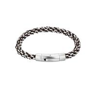 Radiant Ulises Bracelet à chaîne entrelacée en corde marron et métal avec finition en acier, taille unique, réglable avec fermeture sécurisée extensible, bijoux pour homme