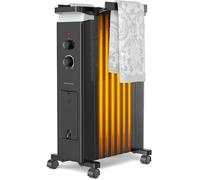 Radiateur à Bain d’Huile Électrique 1500W - RELAX4LIFE - 7 Éléments - Fonction d’Humidification - 3 Puissances Réglables - 25 m2