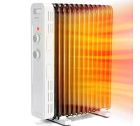 Radiateur à bain d'huile 13 éléments. 2500W, 3 niveaux de puissance et thermostat réglable. Protection contre la surchauffe et les basculements. Économie d’énergie. Hubery.