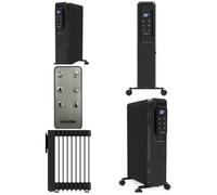 Radiateur à bain d'huile - Digital Vintage Noir - 2000W - 3 réglages de chaleur - Télécommande incluse