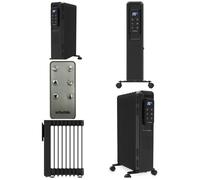 Radiateur à bain d'huile - Digital Vintage Noir - 2000W - 3 réglages de chaleur - Télécommande incluse