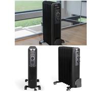 Radiateur à bain d'huile - LIVOO - Noir - 2000W - 9 colonnes - Thermostat réglable