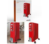 Radiateur à bain d'huile mécanique vintage Rouge 2000W 9 colonnes 3 réglages de chaleur Thermostat réglable¿ Blanc 3 réglages