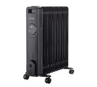 Radiateur à bain d'huile noir 2500W 11 colonnes 3 réglages de chaleur Thermostat réglable - blanc 3 réglages de chaleur