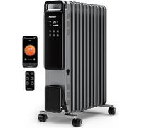 Radiateur à bain d'huile Pro Breeze 2500 W à 11 ailettes, chauffage électrique intelligent - Radiateur à bain d'huile écoénergétique, 3 niveaux de chauffage, thermostat réglable, Wi-Fi, minuterie 24 h