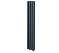 Radiateur à Colonne Ovale 1600mm x 240mm, Chauffage Moderne Vertical à Tube Ovale en Acier au Carbone Gris Anthracite Mat, Cuisine Salon Salle de Bain [Brosse, Attaches Murales & Supports INCLUS]