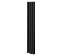 Radiateur à Colonne Ovale Chauffage Vertical Noir 1600mm x 240mm Noir