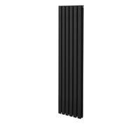 Radiateur à Colonne Ovale Chauffage Vertical Noir 1600mm x 360mm Noir