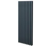 Radiateur à Colonne Ovale 1600mm x 600mm, Chauffage Moderne Vertical à Tube Ovale en Acier au Carbone Gris Anthracite Mat, Cuisine Salon Salle de Bain [Brosse, Attaches Murales & Supports INCLUS]