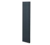 Radiateur à Colonne Ovale 1800mm x 360mm, Chauffage Moderne Vertical à Tube Ovale en Acier au Carbone Gris Anthracite Mat, Cuisine Salon Salle de Bain [Brosse, Attaches Murales & Supports INCLUS]