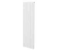 Radiateur à Colonne Ovale 1800mm x 480mm, Chauffage Moderne Vertical à Tube Ovale en Acier au Carbone Blanc Brillant, Cuisine Salon Salle de Bain [Brosse, Attaches Murales & Supports INCLUS]
