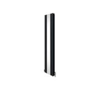 Radiateur à Colonne Ovale avec Miroir & Valves - 1800mm x 380mm - Gris Anthracite