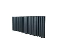 Radiateur à Colonne Ovale 600mm x 1440mm, Chauffage Moderne Horizontal à Tube Ovale en Acier au Carbone Gris Anthracite Mat, Cuisine Salon Salle de Bain [Brosse, Attaches Murales & Supports INCLUS]